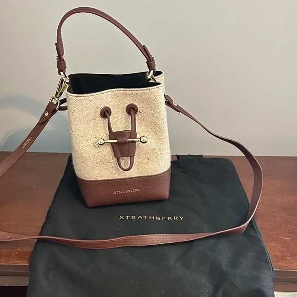 Strathberry Brown and Cream Mini Bag - Picture 2 of 6